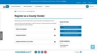 Vendor Registration - Miami-Dade County