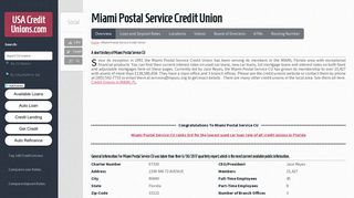 Miami Postal Service Credit Union - USACreditUnions.com