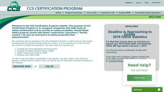 CCS Certification Program: WELCOME