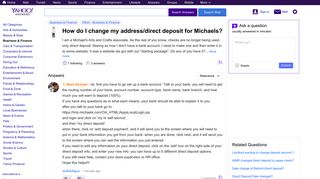 How do I change my address/direct deposit for Michaels? | Yahoo ...