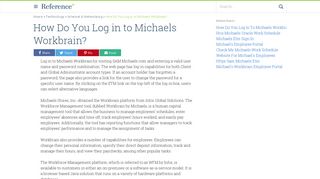 How Do You Log in to Michaels Workbrain? | Reference.com