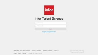 Infor Talent Science - Login