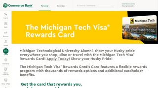 Michigan Tech Visa® Rewards Credit Card | Commerce Bank