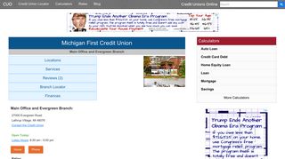 Michigan First Credit Union - Lathrup Village, MI - Credit Unions Online