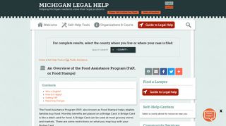 An Overview of the Food Assistance Program (FAP, or Food Stamps ...