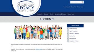 Accounts - Michigan Legacy Credit Union
