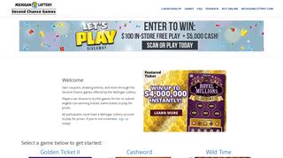 Michigan Lottery Second Chance Games - 2ndchanceplay.com