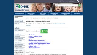 MDHHS - Beneficiary Eligibility Verification - State of Michigan