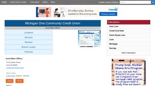 Michigan One Community Credit Union - Ionia, MI - Credit Unions Online