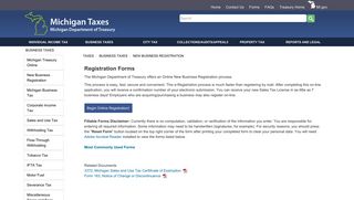 Taxes - Registration Forms - State of Michigan