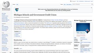 Michigan Schools and Government Credit Union - Wikipedia