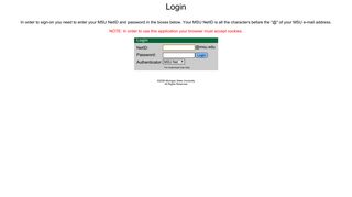MSU Net Authentication - Michigan State University