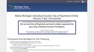 Make Michigan Individual Income Tax e-Payments Online Secure ...