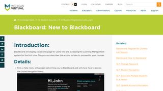 Blackboard: New to Blackboard - Michigan Virtual