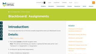 Blackboard: Assignments - Michigan Virtual