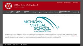 Michigan Virtual University (MVU) - Michigan Center Schools