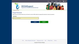 MiChildSupport: Forgot Password