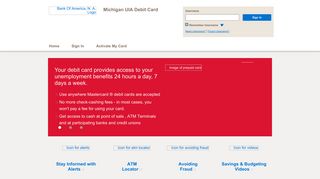 Michigan UIA Debit Card - Home Page - Bank of America