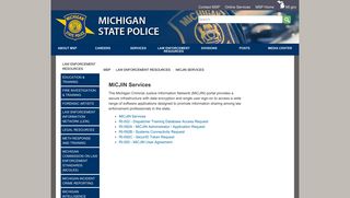 MSP - MiCJIN Services - State of Michigan
