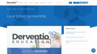 News | Local School Sponsorship | Derventio Education