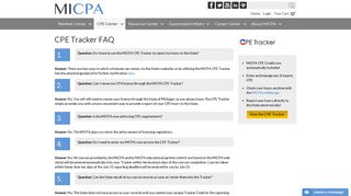 CPE Tracker FAQ - Michigan Association of CPAs