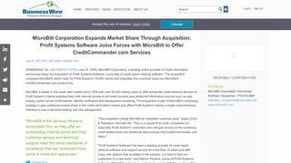 MicroBilt Corporation Expands Market Share Through Acquisition ...