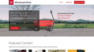 Toyota Wholesale Parts & Service Website | Mechanical