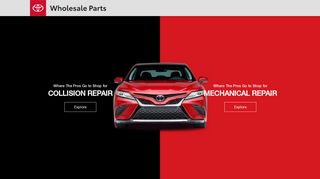 Toyota Wholesale Parts & Service Website | Landing Page