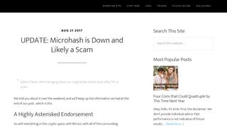 UPDATE: Microhash is Down and Likely a Scam | Metacoin
