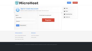 Login / Sign up - MicroHost