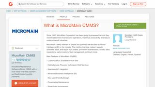 MicroMain CMMS | G2 Crowd