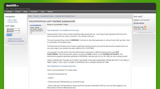 microminimus.com hacked passwords | Car Forums - Cars, Trucks ...