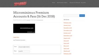 Microminimus Premium Accounts & Pass - xpassgf