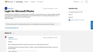 Login for Microsoft Photos - Microsoft Community