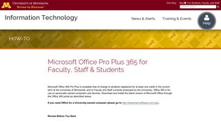 Microsoft Office Pro Plus 365 for Faculty, Staff & Students | <span class=
