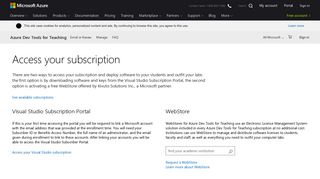 Access Your Subscription to Deploy Software for ... - Microsoft Imagine