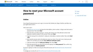 How to reset your Microsoft account password - Microsoft Support