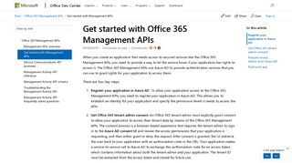 Get started with Office 365 Management APIs | Microsoft Docs