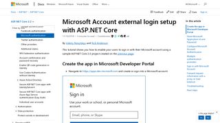 Microsoft Account external login setup with ASP.NET Core | Microsoft ...
