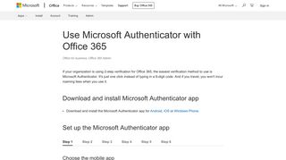Use Microsoft Authenticator with Office 365 - Office 365