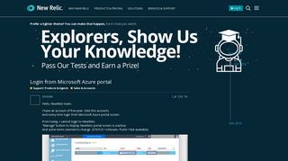 Login from Microsoft Azure portal - Sales & Accounts - New Relic ...