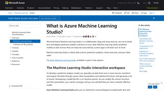 What is - Azure Machine Learning Studio | Microsoft Docs