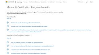 Microsoft Certification Program benefits