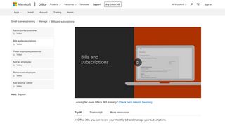 Bills and subscriptions - Office 365
