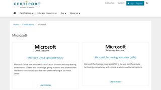 Microsoft :: Certifications :: Certiport
