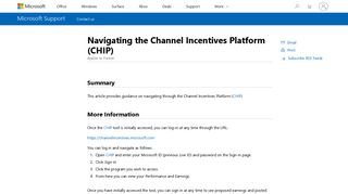 Navigating the Channel Incentives Platform (CHIP) - Microsoft Support