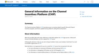 General information on the Channel Incentives Platform (CHIP)