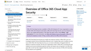 Overview of Office 365 Cloud App Security | Microsoft Docs