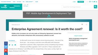 Enterprise Agreement renewal: Is it worth the cost?
