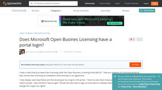 Does Microsoft Open Busines Licensing have a portal login? - MS ...